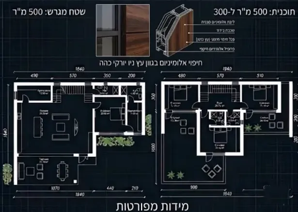 תוכניות אדריכליות, פריסת חשמל ואינסטלציה לוילה